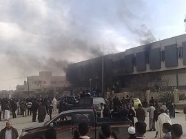 libya buildings on fire