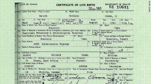 Official Birth Certificate of Barack Obama