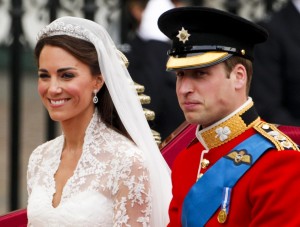 Prince William and Kate Middleton on their wedding day