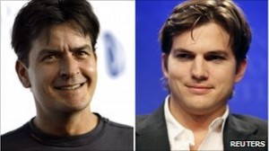Charlie Sheen (Left) and Ashton Kutcher (Right)