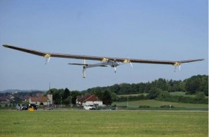 Solar Plane Landed at Belgium