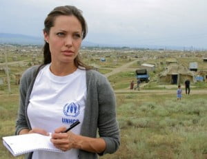 Actress Angelina Jolie, a longtime goodwill amb(--foul word(s) removed--)ador for the U.N. refugee agency