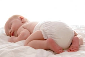 baby sleeping in a prone position