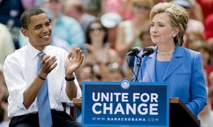 Hillary and President Obama