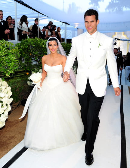 Kim Kardashian and Kris Humphries walking in the aisle Kim Kardashian and Kris Humphries walking in the aisle
