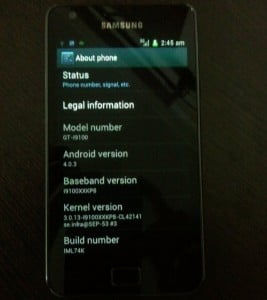 Samsung Galaxy S II - Ice Cream Sandwich