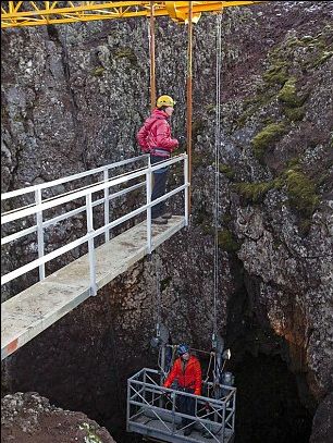 The Tourists Expedition on Thrihnukagigur Volcano in Iceland Thrihnukagigur Volcano in Iceland Expedition