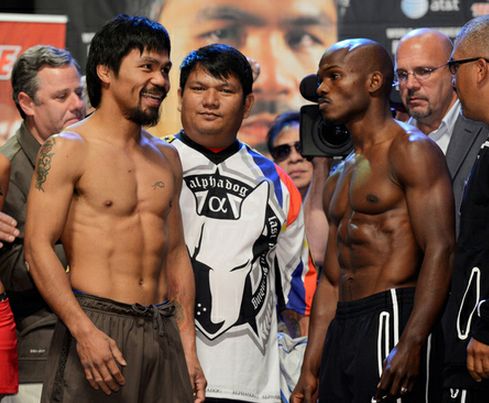 Manny Pacquiao vs. Tim Bradley Weigh In Video from Las Vegas Pacquiao vs. Bradley Live Weigh In