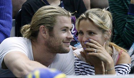 Chris Hemsworth and Elsa Pataky Watching Olympics 