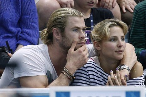 Chris Hemsworth and Elsa Pataky Watching Olympics