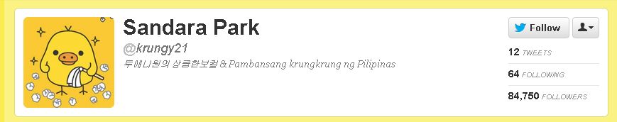 Sandara Park of 2NE1 Used @Krung21 on Twitter