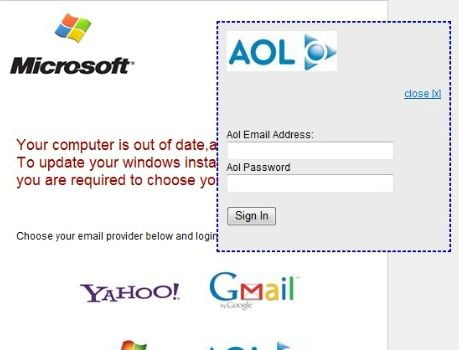 Microsoft Update Phishing scam
