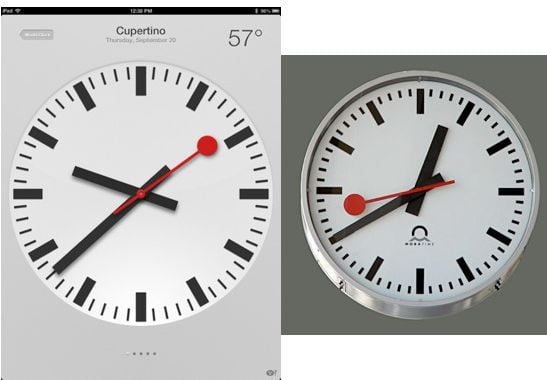 Apple Clock Copied Design of Swiss Railways Hans Hilfiker Iconic Clock